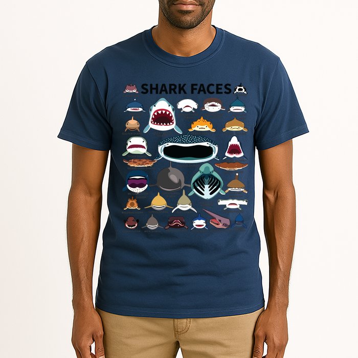 Shark Faces Type Of Shark Shark Faces Of All Kinds Tall T-Shirt