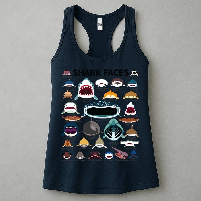 Shark Faces Type Of Shark Shark Faces Of All Kinds Womens Tank Top