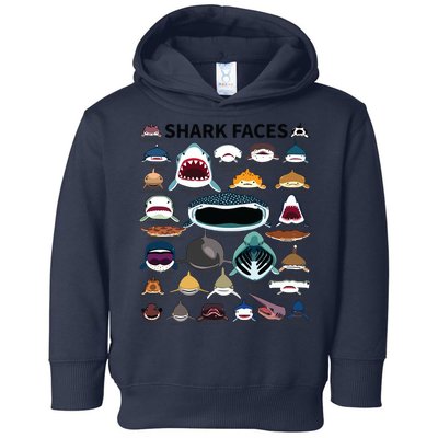 Shark Faces Type Of Shark Shark Faces Of All Kinds Toddler Hoodie