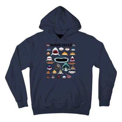 Shark Faces Type Of Shark Shark Faces Of All Kinds Tall Hoodie