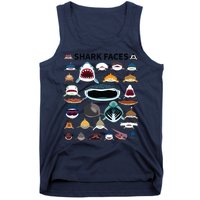 Shark Faces Type Of Shark Shark Faces Of All Kinds Tank Top