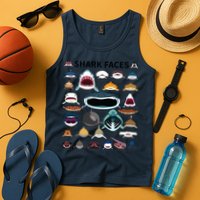 Shark Faces Type Of Shark Shark Faces Of All Kinds Tank Top