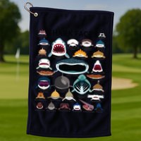 Shark Faces Type Of Shark Shark Faces Of All Kinds Golf Towel