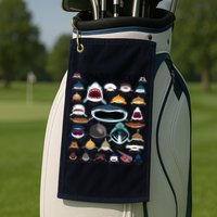 Shark Faces Type Of Shark Shark Faces Of All Kinds Golf Towel