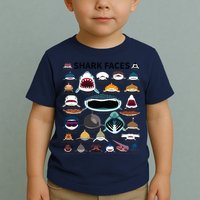 Shark Faces Type Of Shark Shark Faces Of All Kinds Toddler T-Shirt