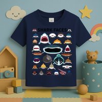 Shark Faces Type Of Shark Shark Faces Of All Kinds Toddler T-Shirt