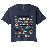 Shark Faces Type Of Shark Shark Faces Of All Kinds Crop Top