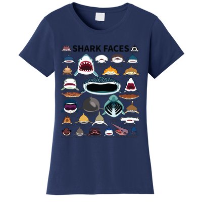 Shark Faces Type Of Shark Shark Faces Of All Kinds Women's T-Shirt