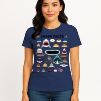 Shark Faces Type Of Shark Shark Faces Of All Kinds Womens T-Shirt