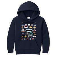 Shark Faces Type Of Shark Shark Faces Of All Kinds Kids Hoodie