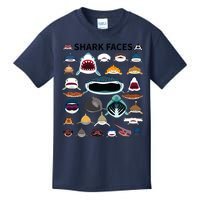 Shark Faces Type Of Shark Shark Faces Of All Kinds Kids T-Shirt