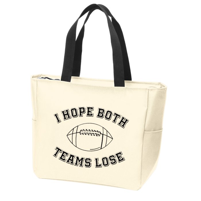 Sarcastic Football Tailgating Party I Hope Both Teams Lose Zip Tote Bag