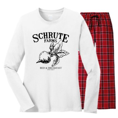 Schrute Farms The Office Schrute Farms Bed And Breakfast Women's Long Sleeve Flannel Pajama Set 