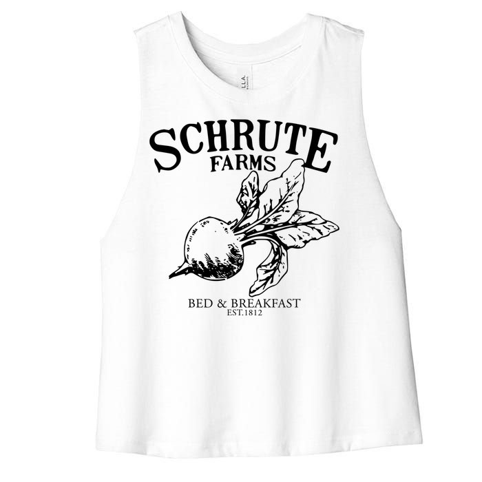 Schrute Farms The Office Schrute Farms Bed And Breakfast Women's Racerback Cropped Tank