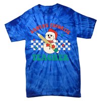 Santas Favorite Teacher Snowman Groovy Retro Christmas Xmas Tie-Dye T-Shirt