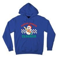 Santas Favorite Teacher Snowman Groovy Retro Christmas Xmas Tall Hoodie