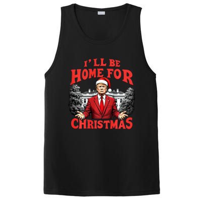 Santa Funny Trump ILl Be Home For Christmas Xmas Pajamas PosiCharge Competitor Tank