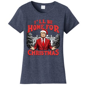 Santa Funny Trump ILl Be Home For Christmas Xmas Pajamas Women's T-Shirt