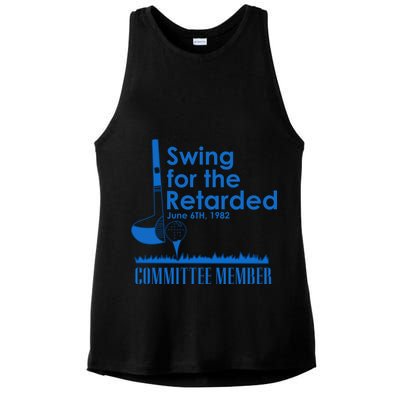 Swing For The Retarded Ladies PosiCharge Tri-Blend Wicking Tank
