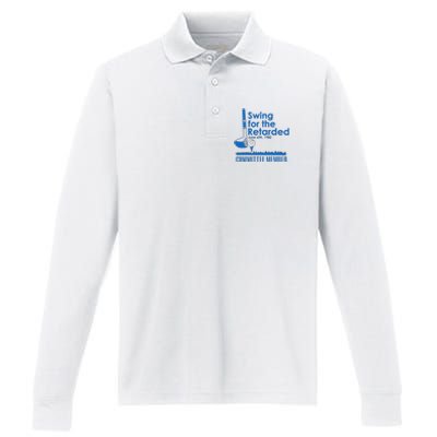 Swing For The Retarded Performance Long Sleeve Polo