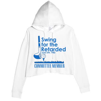 Swing For The Retarded Crop Fleece Hoodie