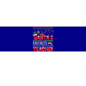 Santas Favorite Teacher Christmas Santa Hat Light Gift Bumper Sticker