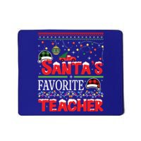 Santas Favorite Teacher Christmas Santa Hat Light Gift Mousepad