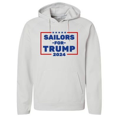 Sailors For Trump 2024 Performance Fleece Hoodie