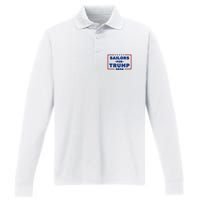 Sailors For Trump 2024 Performance Long Sleeve Polo