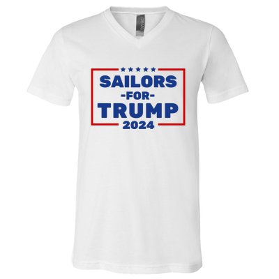 Sailors For Trump 2024 V-Neck T-Shirt