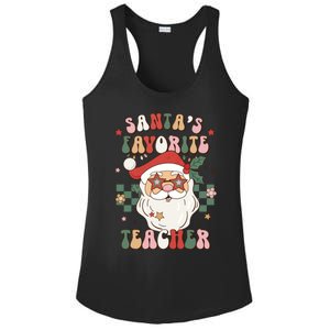 SantaS Favorite Teacher Groovy Retro Christmas 70s 80s Xmas Meaningful Gift Ladies PosiCharge Competitor Racerback Tank