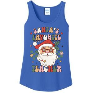 SantaS Favorite Teacher Groovy Retro Christmas 70s 80s Xmas Meaningful Gift Ladies Essential Tank