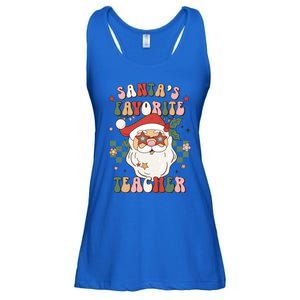 SantaS Favorite Teacher Groovy Retro Christmas 70s 80s Xmas Meaningful Gift Ladies Essential Flowy Tank