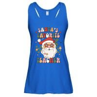 SantaS Favorite Teacher Groovy Retro Christmas 70s 80s Xmas Meaningful Gift Ladies Essential Flowy Tank