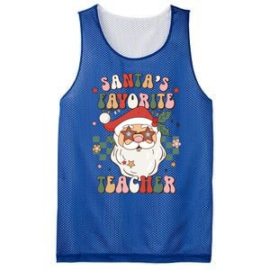 SantaS Favorite Teacher Groovy Retro Christmas 70s 80s Xmas Meaningful Gift Mesh Reversible Basketball Jersey Tank