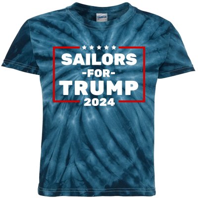 Sailors For Trump 2024 Kids Tie-Dye T-Shirt