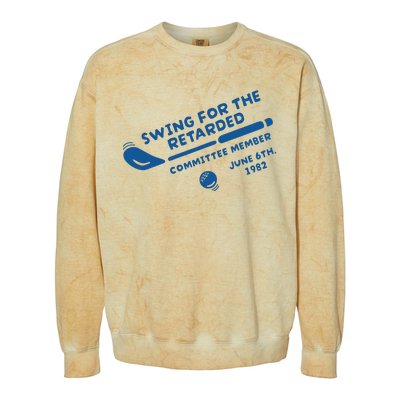 Swing For The Retarded June 6th 1982 Committee Member Colorblast Crewneck Sweatshirt