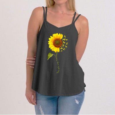 Sunflower Floral Treeing Walker Coonhound Dog Women's Strappy Tank