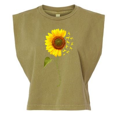 Sunflower Floral Treeing Walker Coonhound Dog Garment-Dyed Women's Muscle Tee