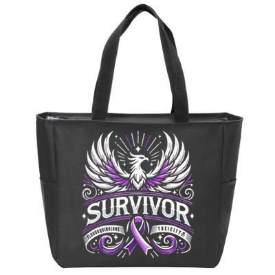 Survivor Fluoroquinolone Toxicity Awareness Zip Tote Bag