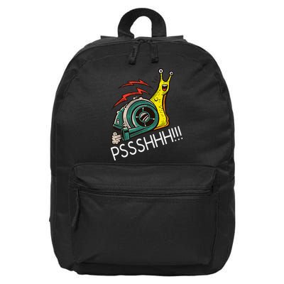 Snail Funny Turbo Boost Racing Pshh 16 in Basic Backpack