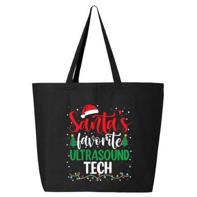 SantaS Favorite Ultrasound Tech Christmas Santa Hat Xmas Gift 25L Jumbo Tote