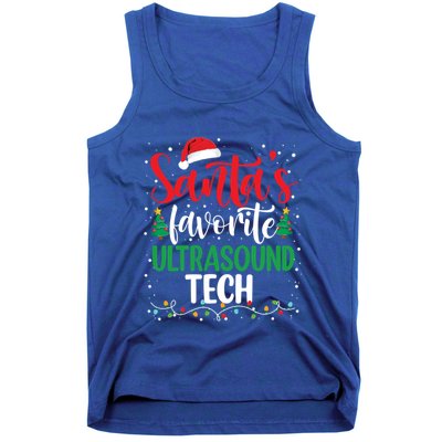 SantaS Favorite Ultrasound Tech Christmas Santa Hat Xmas Gift Tank Top
