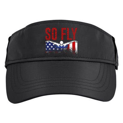 So Fly Usa Swimming Team Sports Athlete Us Swim Aquatic Adult Drive Performance Visor