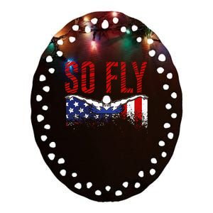 So Fly Usa Swimming Team Sports Athlete Us Swim Aquatic Ceramic Oval Ornament