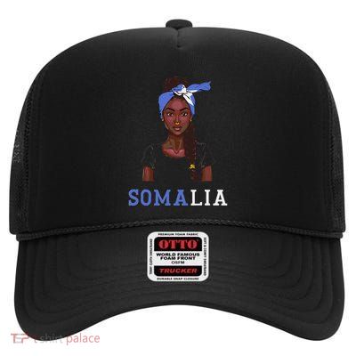 Somalian Flag Uniform Souvenirs Products Woman Somalia High Crown Mesh Back Trucker Hat