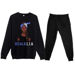 Somalian Flag Uniform Souvenirs Products Woman Somalia Premium Crewneck Sweatsuit Set