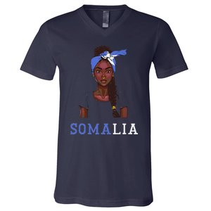 Somalian Flag Uniform Souvenirs Products Woman Somalia V-Neck T-Shirt