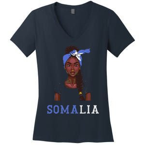 Somalian Flag Uniform Souvenirs Products Woman Somalia Women's V-Neck T-Shirt