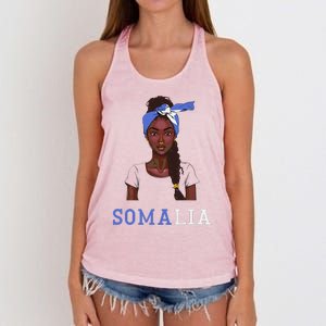 Somalian Flag Uniform Souvenirs Products Woman Somalia Women's Knotted Racerback Tank